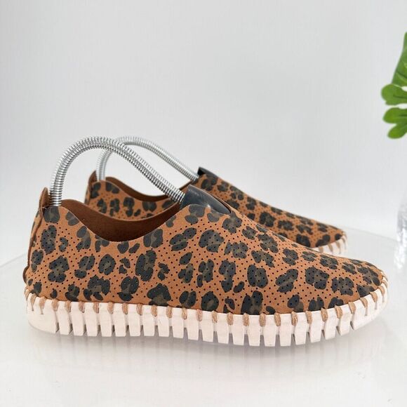 Ilse Jacobsen Women Tulip Flat Size 40 10 Slip On Shoe Brown Perforated Fabric - Picture 4 of 14